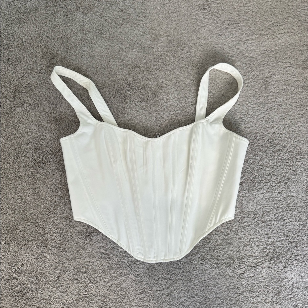 REVOLVE Bardot White Crop Top - Picture 5 of 7